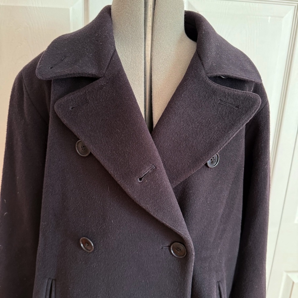 Calvin Klein Classic Women’s Navy Blue Double Breasted Wool Coat Size 8